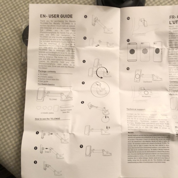 MACALLY MAGNETIC PHONE MOUNT WITH TELESCOPIC ARM INCL 4 METAL PLATES NWOT - #437 - Picture 13 of 14